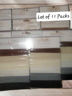 Lot of 11 Packs - NEUTRAL - Pre-Cut Adhesive Ribbons - (6) 18 Inch strips per Pa